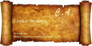 Czeke Aranka névjegykártya